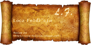 Locz Felícia névjegykártya